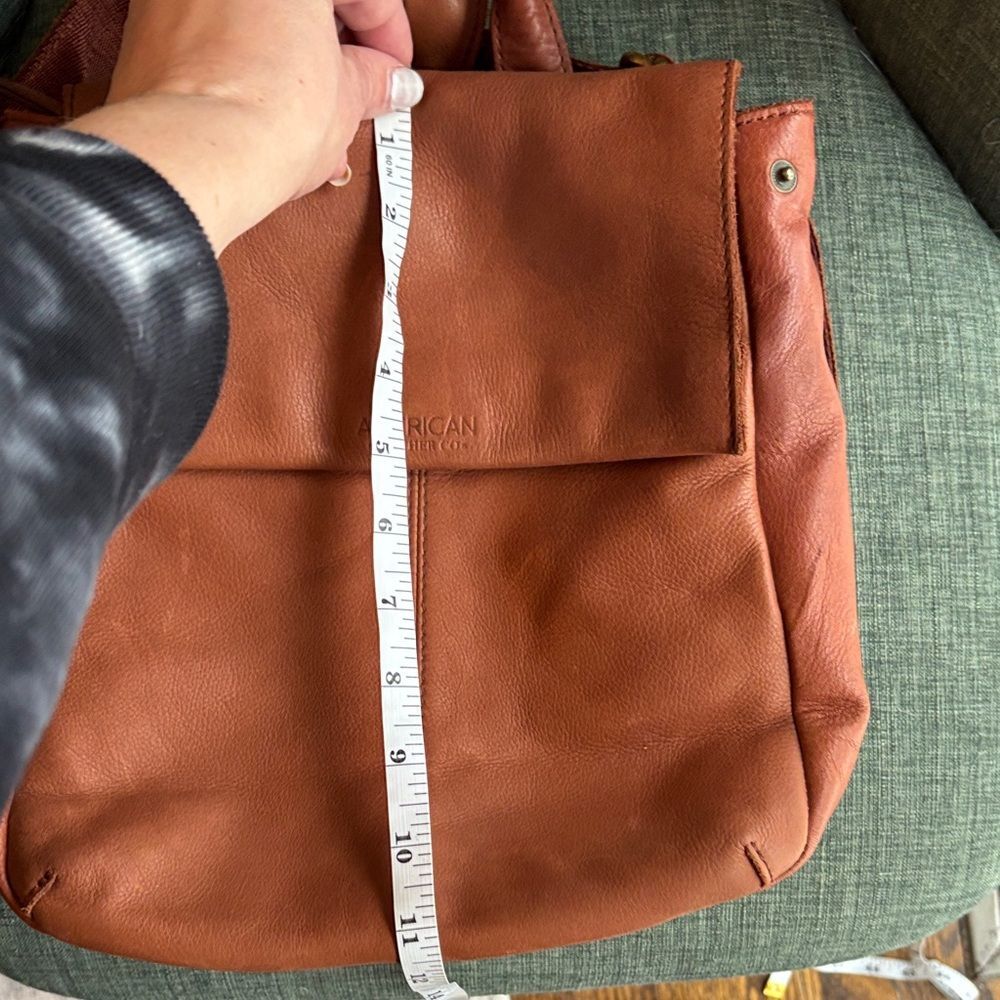 American Leather Co. brown Women backpack Bag purse neutral classic everyday GUC - Picture 7 of 16